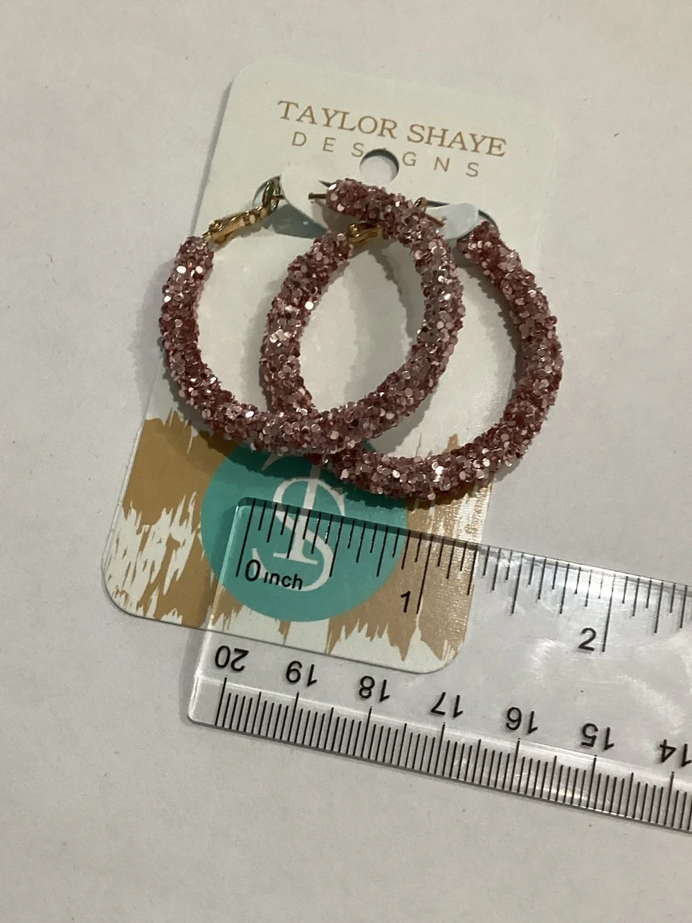 Pink‎ Glitter Hoop Earrings